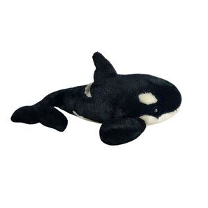 Vtg Sea World Sharmu Orca Whale Plush 16" Stuffed Animal Killer Whale Sealife Oc
